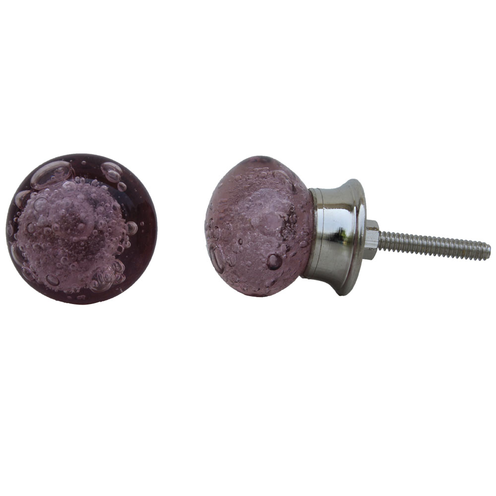 Purple Bubble Glass Knob