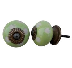 Light Green Etched Ceramic Knob 15