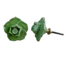 Green Flower Knob