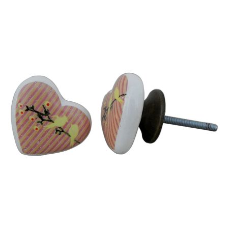 Birds Heart Ceramic Knob