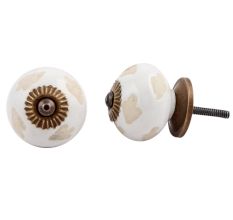 White Etched Ceramic Knob-23