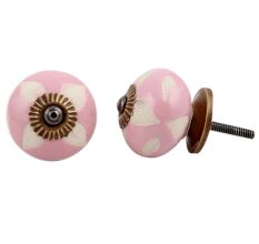 Pink Etched Ceramic Knob-34