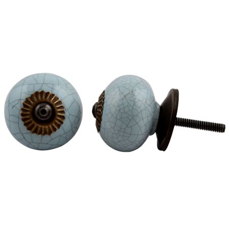 Sky Blue Crackle Ceramic Cabinet Knob Online