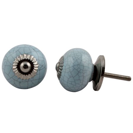 Sky Blue Crackle Ceramic Cabinet Knob Online