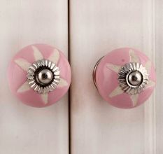 Pink Etched Ceramic Knob 42