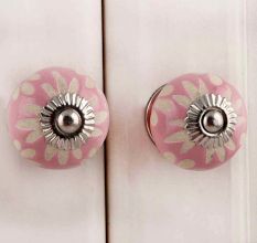 Pink Etched Ceramic Knob 43