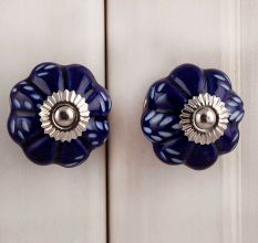 Navy Blue Cut Knob