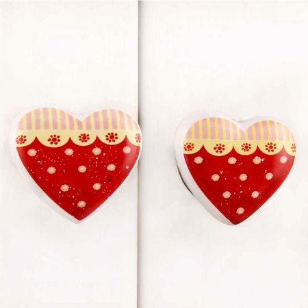 Red Heart Ceramic Knob