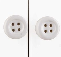 White Ceramic Button Knob