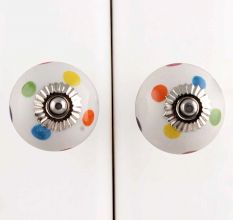 Mixed Dotted Ceramic Cabinet Knob