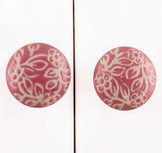 Pink Etched Flat Knob