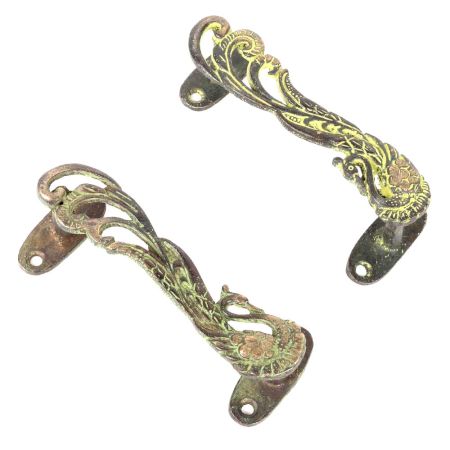 Decorative Peacock Door Handle (In Pair)
