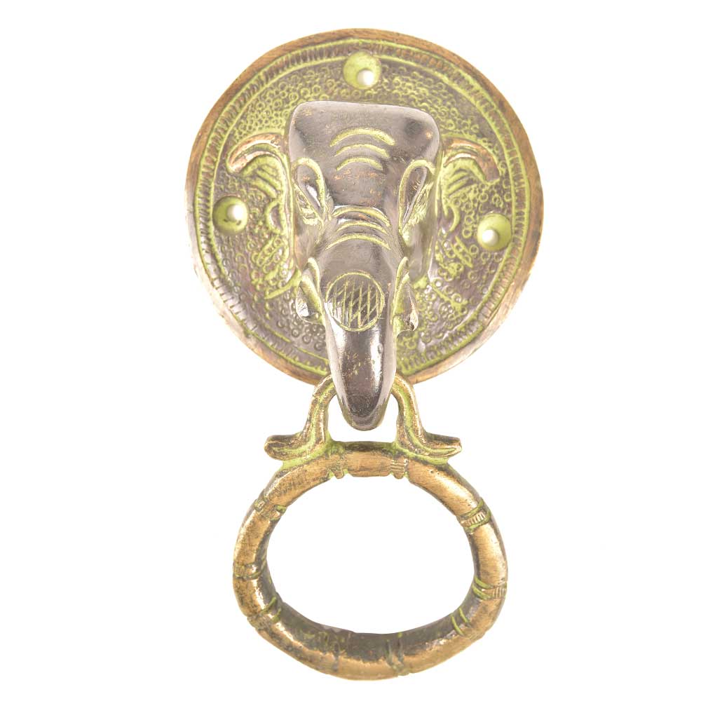 Brass Elephant Door Knocker Ring