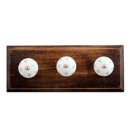 Water Star Ceramic Wooden Hooks