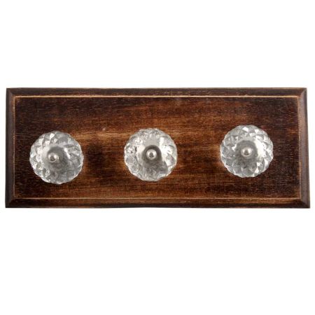 Clear Beautiful Fine Cut Glass Wooden Hooks