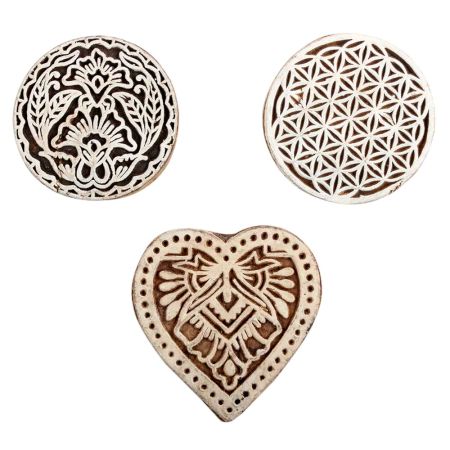Set of 3 Piece New Mix Wooden Printing Block
