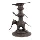 Bronze Oil Lamp With Elephant And Peacock