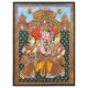 Krishna With Bama and Rukmini Tanjore Painting in Frame