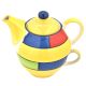 Yellow Colorful Design Ceramic Cup With Kettle Set
