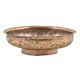 Vintage Hand Engraved Muhgal Floral Copper Bowl with Scalloped Rim