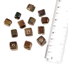 Metallic Brown Shape Indian Loose Jewelry Making Beads (12 in Pack)