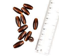 Brown Oval Shaped Loose Glass Wholesale  Jewelry Beads (12 in Pack)