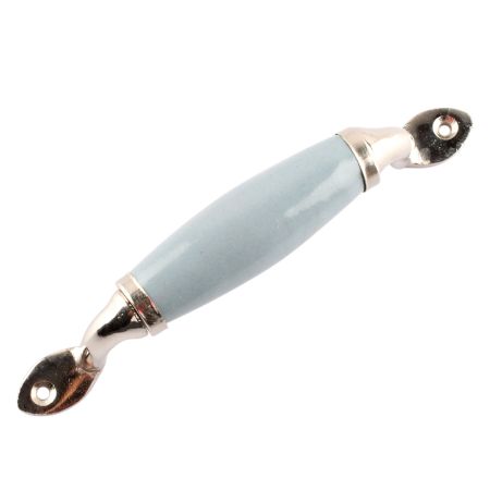 Grey Small Ceramic Silver Door Handles