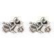 92.5 Sterling Silver Earrings Biker Boy Charms Studs