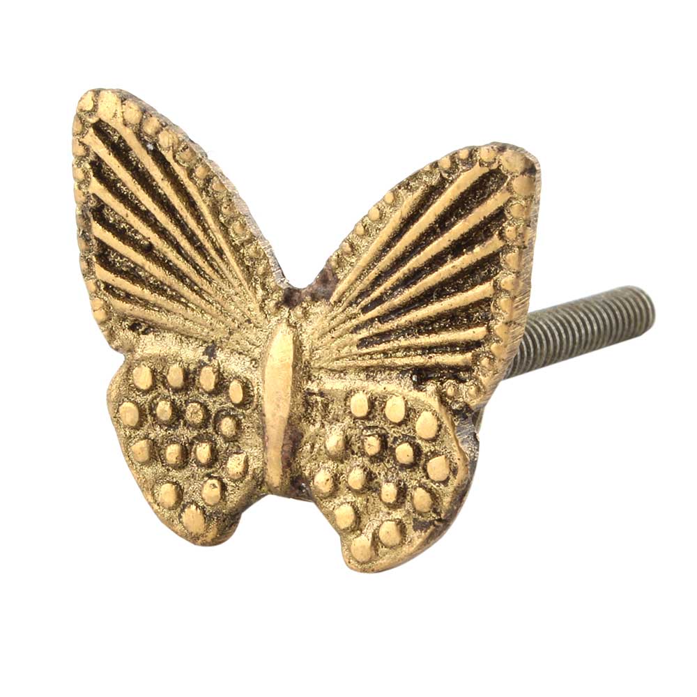 Butterfly Brass Cabinet Knob