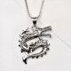 92.5 Sterling Silver Dragon Charm Pendant Necklace