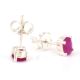 92.5 Sterling Silver Earrings Pink Tourmaline Stud Earrings