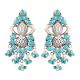 92.5 Sterling Silver Earrings Turquoise Stone Studded Beaded Classic Drop Earrings
