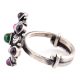 92.5 Sterling Silver Ring Amethyst and Green Onyx Fashion Accessory Ring (Free Size)