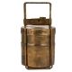 Brass Tiffin Box With Two Containers And Brass Strap Frame