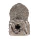 Aluminum Wise Man Holding a Fish Statue Waves Sitting On Throne Figurine