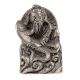 Aluminum Wise Man Holding a Fish Statue Waves Sitting On Throne Figurine