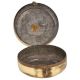 Round Brass Tiffin Box With Floral Carving With Decorative Latch