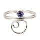 Wired 92.5 Sterling Silver Toe Ring  With Blue American Diamond (Pair)