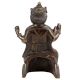 Brass Sitting Lord Ganesha Statue Idol In Dark Finish