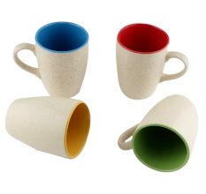 Designer Handcraft Ceramic Multicolour Coffee Mug In Set Of 4