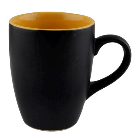 Handcraft Decorative Ceramic Coffee Mug In Black & Yellow