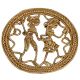 Fascinating Brass Decor Piece Depicting Farmer Couple