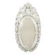 Handmade Silver Glass Oval Venetian Mirror With Carved Frame