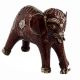 Brass Tribal Standing Elephant With Intricate Detailing In Gold