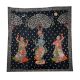 Pichwai Painting Of Lord Krishna with Gopies Floral Motifs On Black Cloth