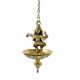 Handmade Golden Brass Dancing Ganesha Hanging Oil Wick Diya