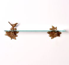 Brass Bird Figurine Bracket for Wall Shelves