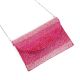Pink Beaded Flap Bag With Chain