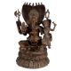 Brass Ganesha Statue With Sheshnag and Laxmi On His Lap