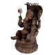 Brass Ganesha Statue With Sheshnag and Laxmi On His Lap